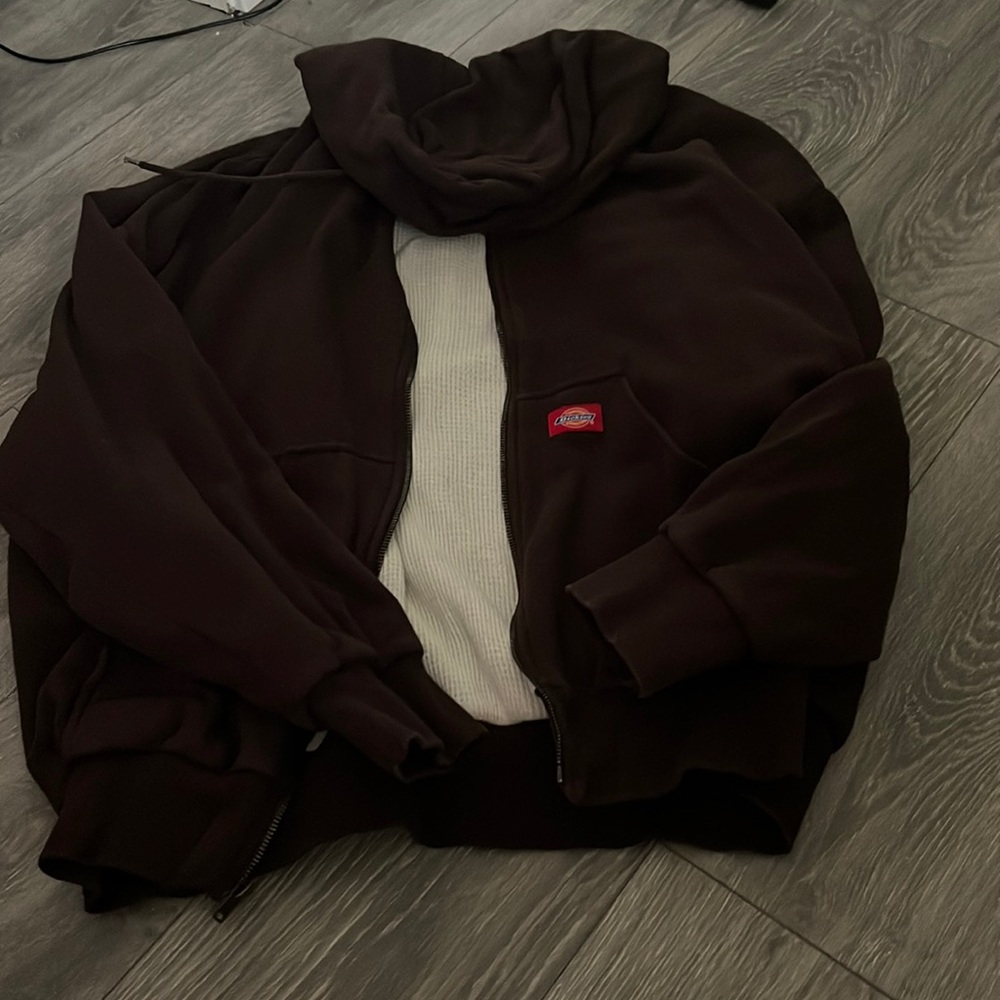 DICKIES brown zip up hoodie. Size XL.